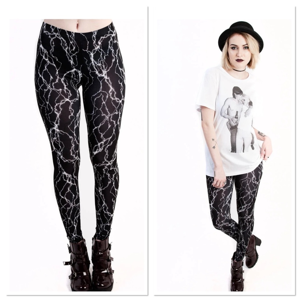 NWT Kickee Pants~ Black and White Lightning Leggings…809